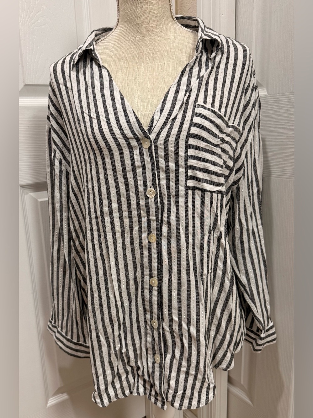 Women's Striped Button Down Shirt size 2X